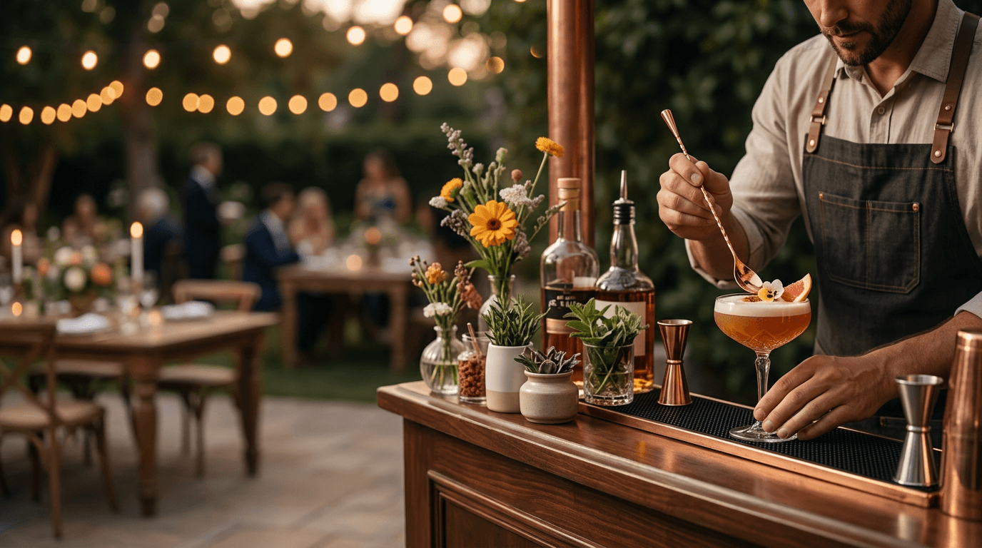 Professional bartender crafting a cocktail